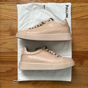Pollini blush leather platform sneakers. Excellent condition